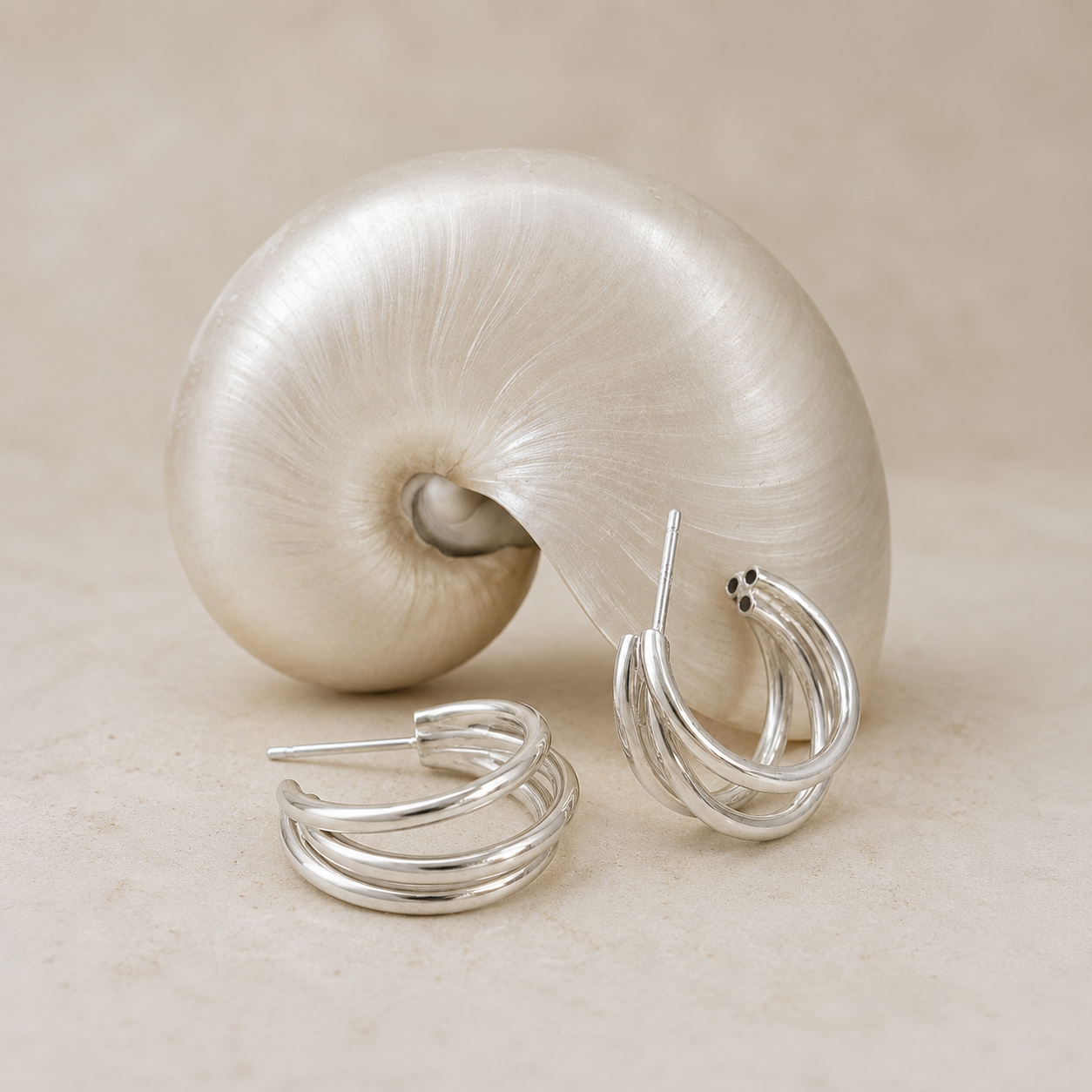 ANCIA Triple Hoop Earrings - ASH MOLLIE STUDIO