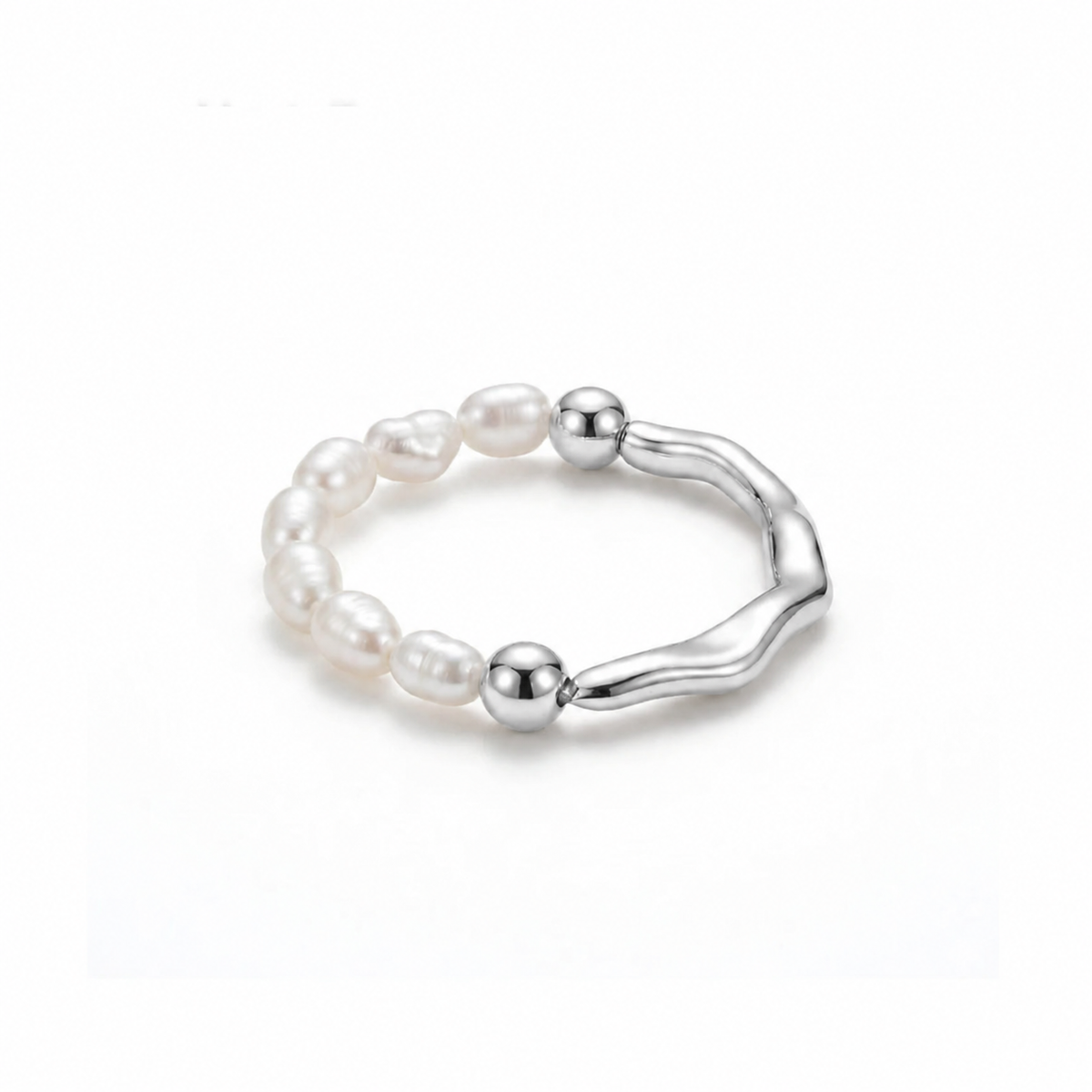 EVIE Gold Pearl Ring - ASH MOLLIE STUDIO