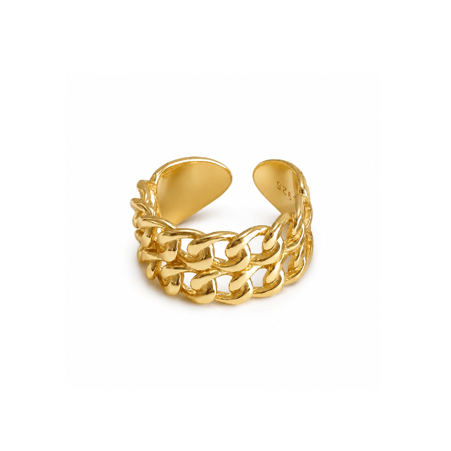 ELIA Double Chain Thick Minimalist Statement Ring