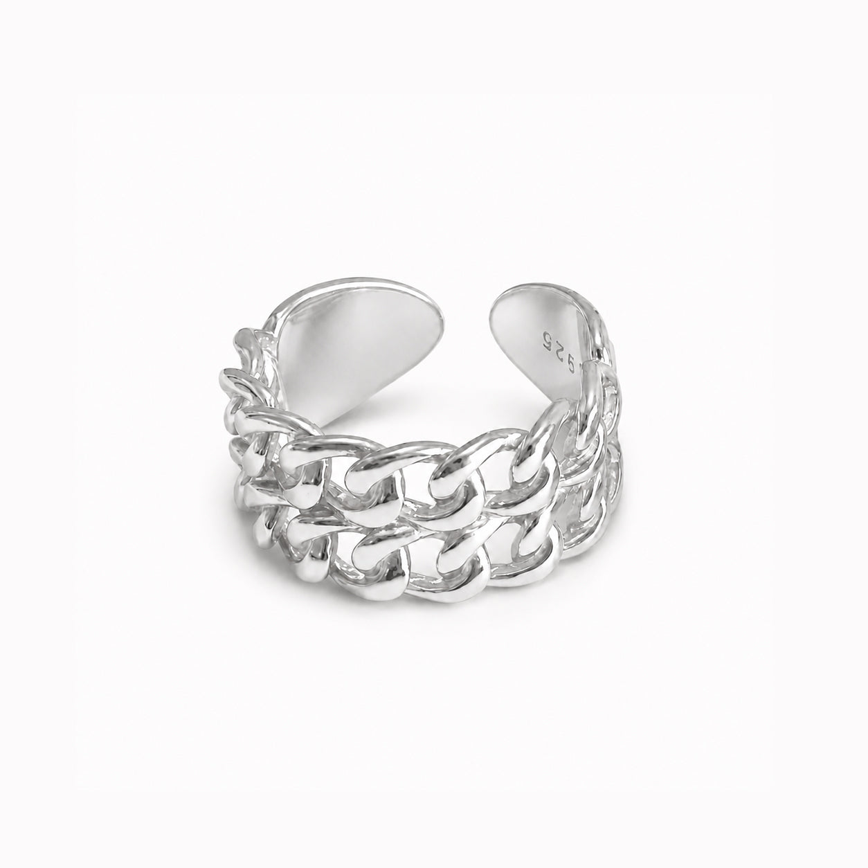 ELIA Double Chain Thick Minimalist Statement Ring