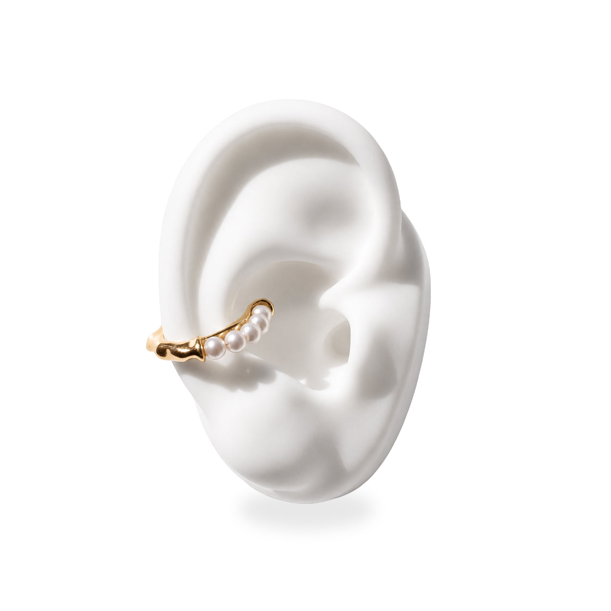 DIORA Gold Pearl Elegant No Piercing Ear Cuff - ASH MOLLIE STUDIO