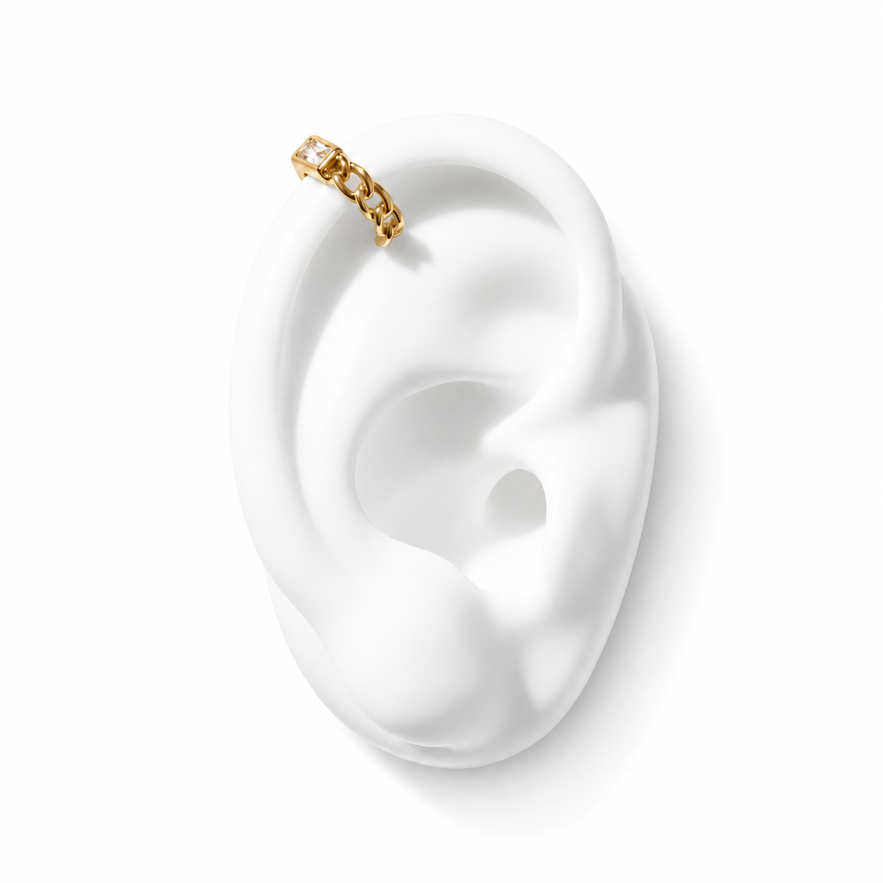 ARYA Chain Ear Cuff with Stone - ASH MOLLIE STUDIO