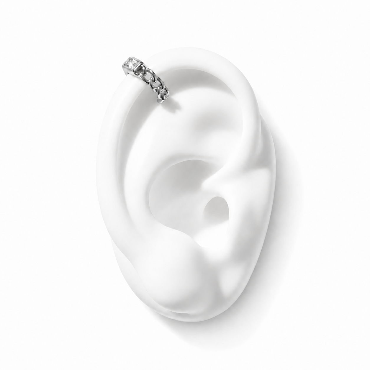 ARYA Chain Ear Cuff with Stone - ASH MOLLIE STUDIO