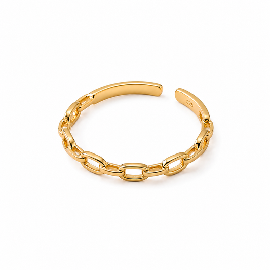 LIATH Thin Chain Narrow Minimalist Stacking Adjustable Band Ring - ASH MOLLIE STUDIO
