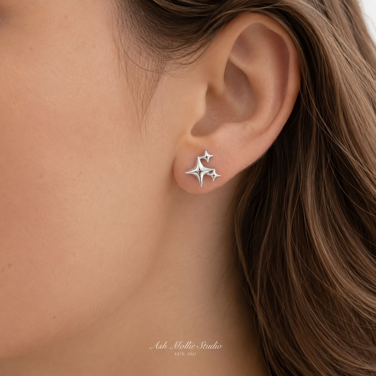 GAIA Star Stud Earrings - ASH MOLLIE STUDIO