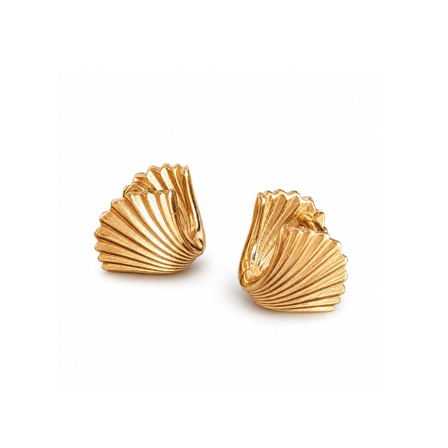 RHEA Seashell Stud Huggie Earrings