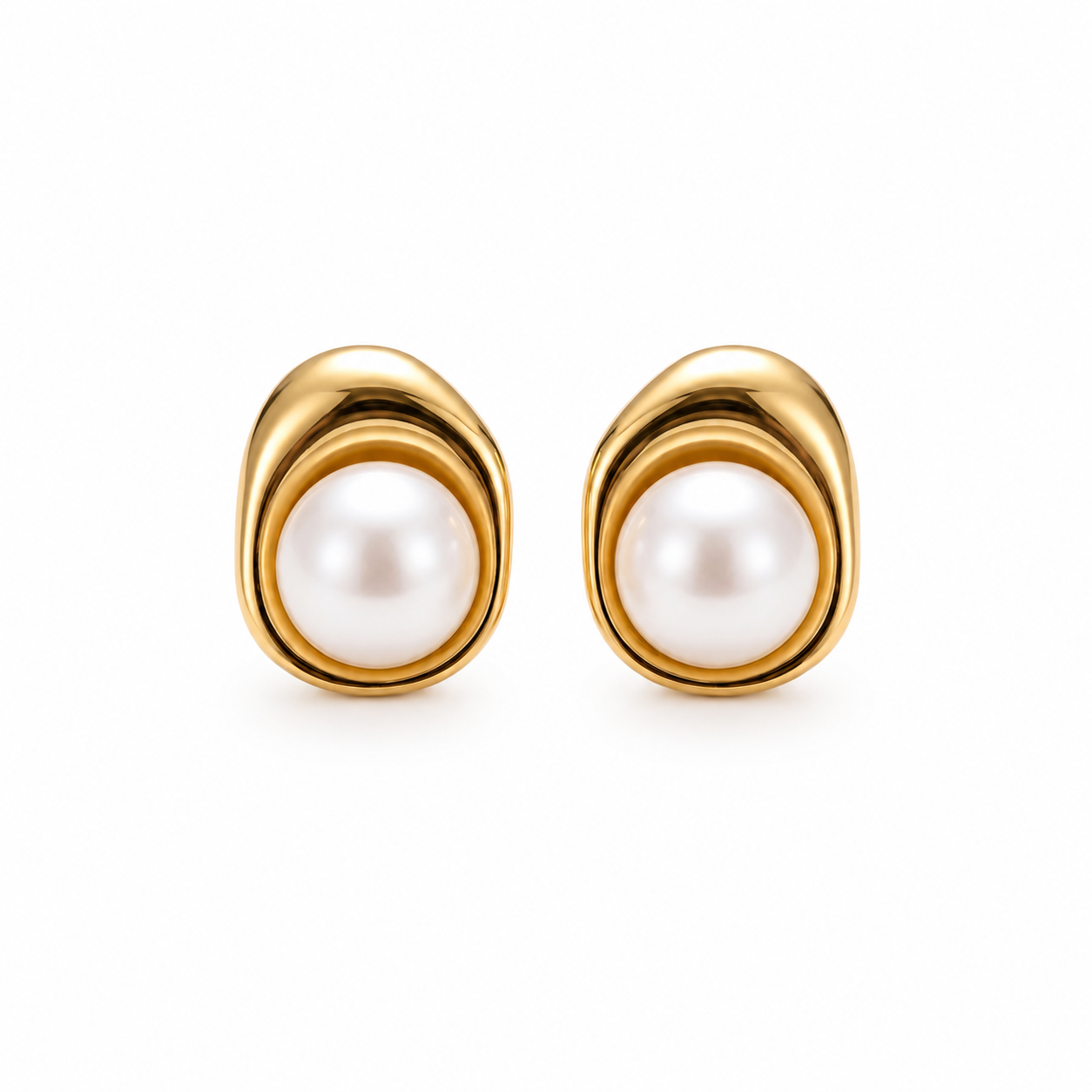 SELENE Pearl Stud Minimalist Dainty Everyday Pearl Earrings