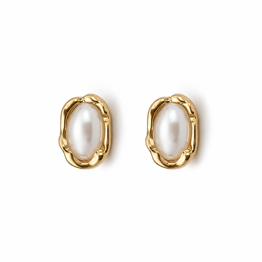 KATYA Gold Pearl Stud Earrings