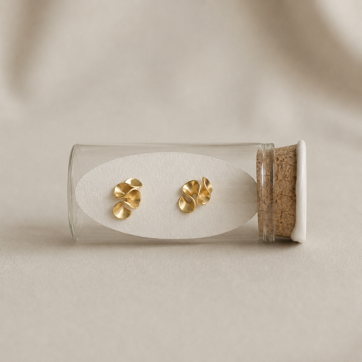 LINA Gold Sculptural Stud Earrings - ASH MOLLIE STUDIO