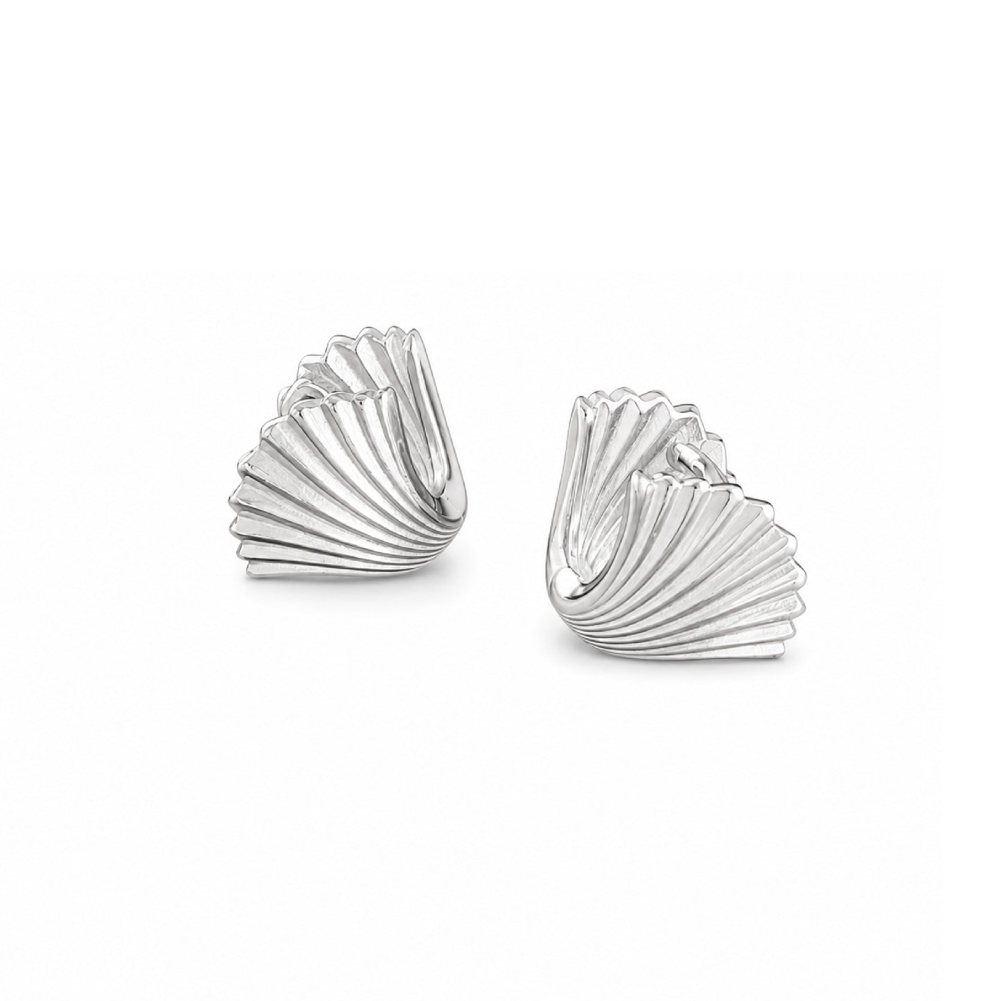 RHEA Seashell Stud Huggie Earrings