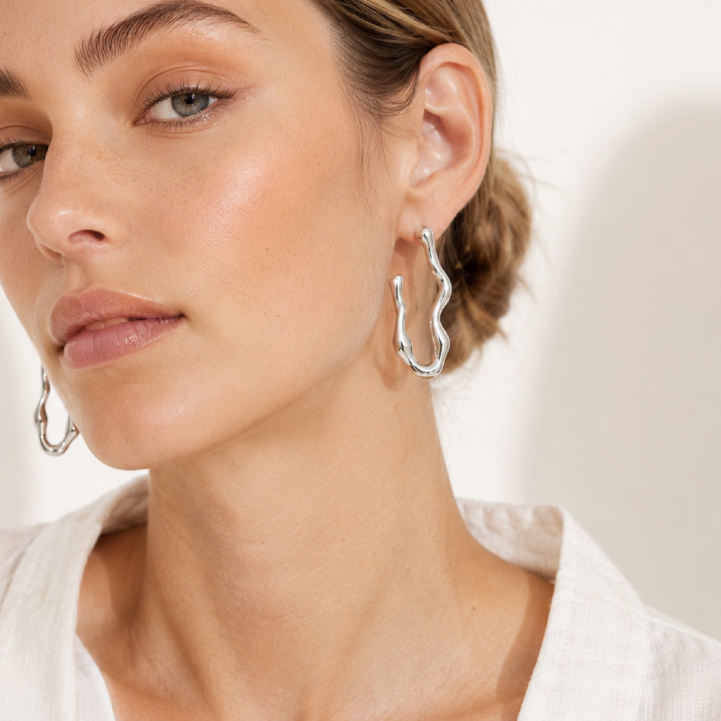 ANTHENA Long Asymmetric Sculptural Irregular Drop Earrings