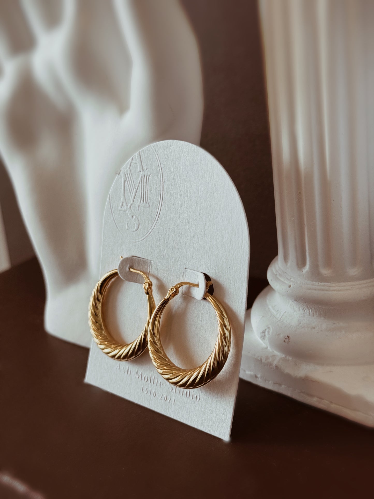 DAENERYS Braided French vintage Hoop Earrings - ASH MOLLIE STUDIO