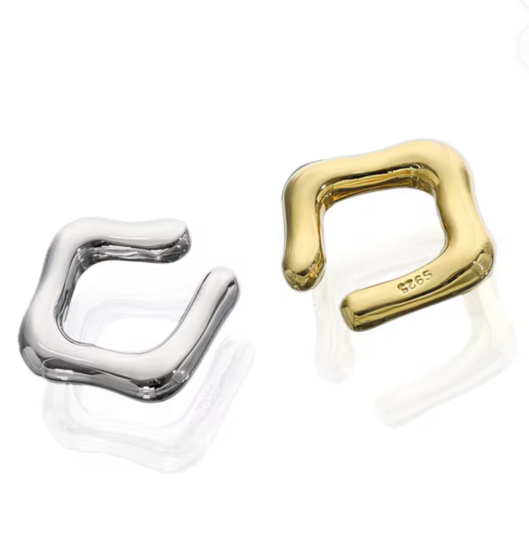 CATE Square Round Ear Cuff - ASH MOLLIE STUDIO