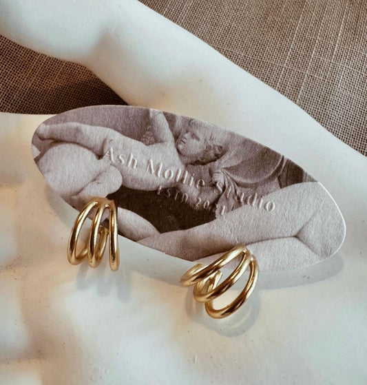 DEVA Triple Hoop Earrings Small - ASH MOLLIE STUDIO