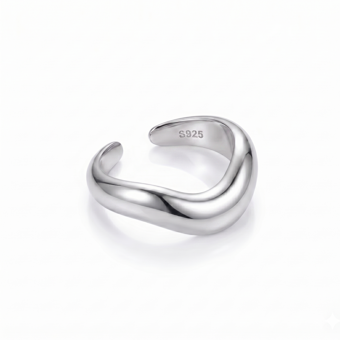ALICE Gold Folded Ring for Women – Sculptural Minimalist Statement Adjustable Open Ring | Ash Mollie Studio - ASH MOLLIE STUDIO
