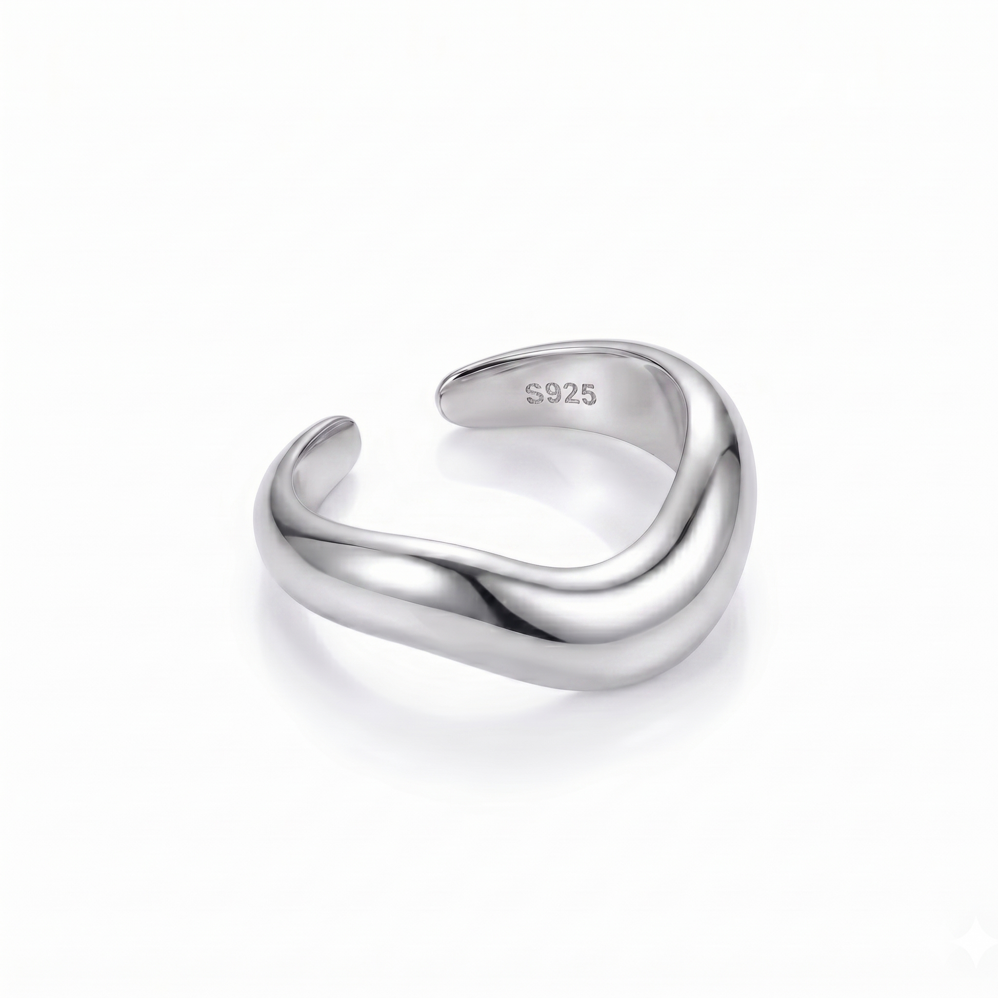 ALICE Gold Folded Ring for Women – Sculptural Minimalist Statement Adjustable Open Ring | Ash Mollie Studio - ASH MOLLIE STUDIO