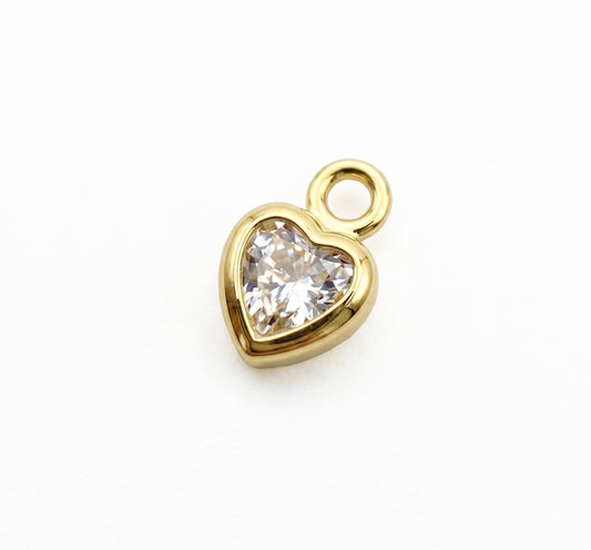 The Tiny Heart Charm | Gold Heart CZ Pendant Necklace – Minimalist Dainty Romantic Jewelry | Ash Mollie Studio - ASH MOLLIE STUDIO