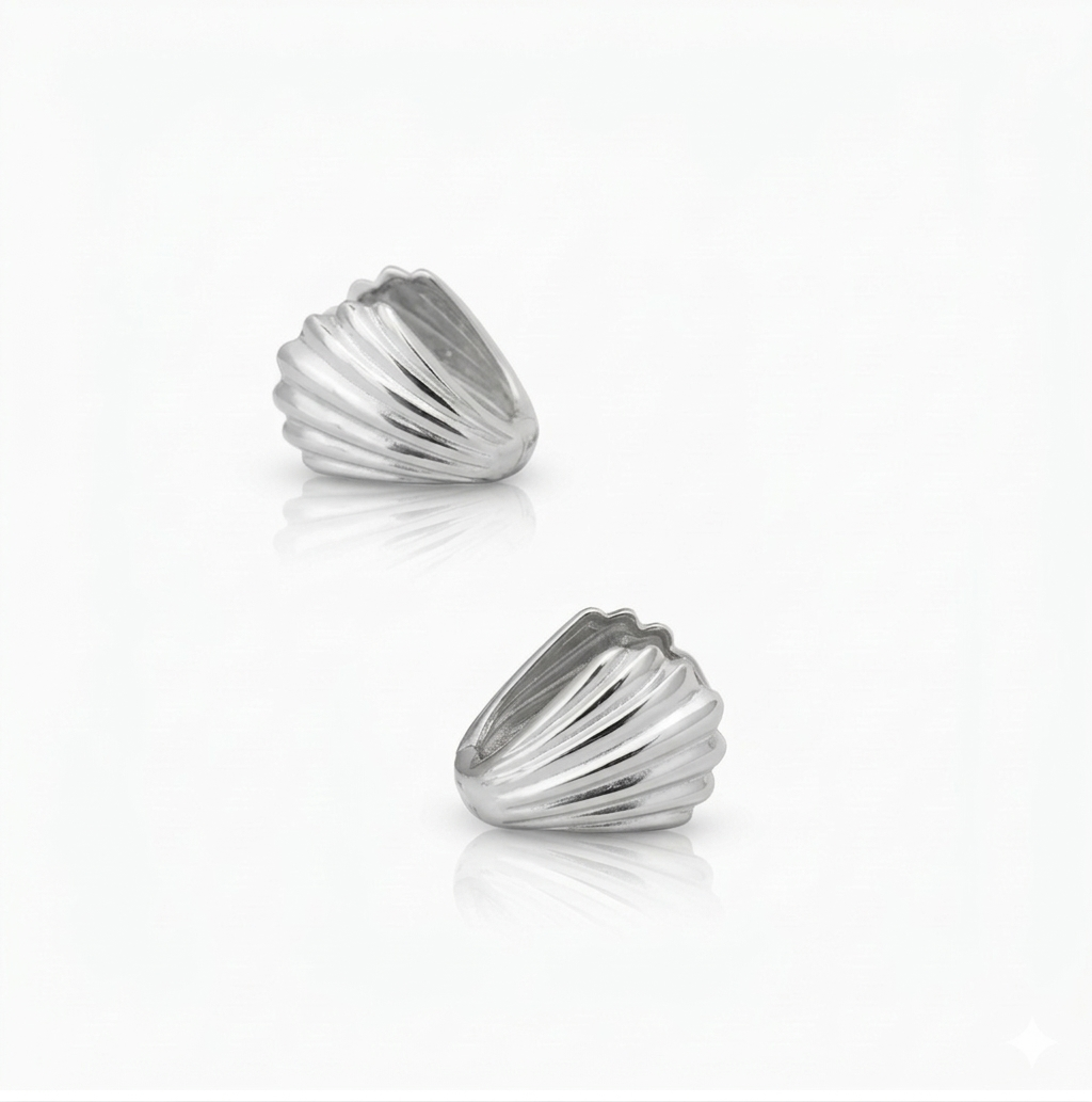 ZANYA Gold Scallop Shell Stud Earrings for Women – Minimalist Seashell Ocean Inspired Jewelry | Ash Mollie Studio - ASH MOLLIE STUDIO