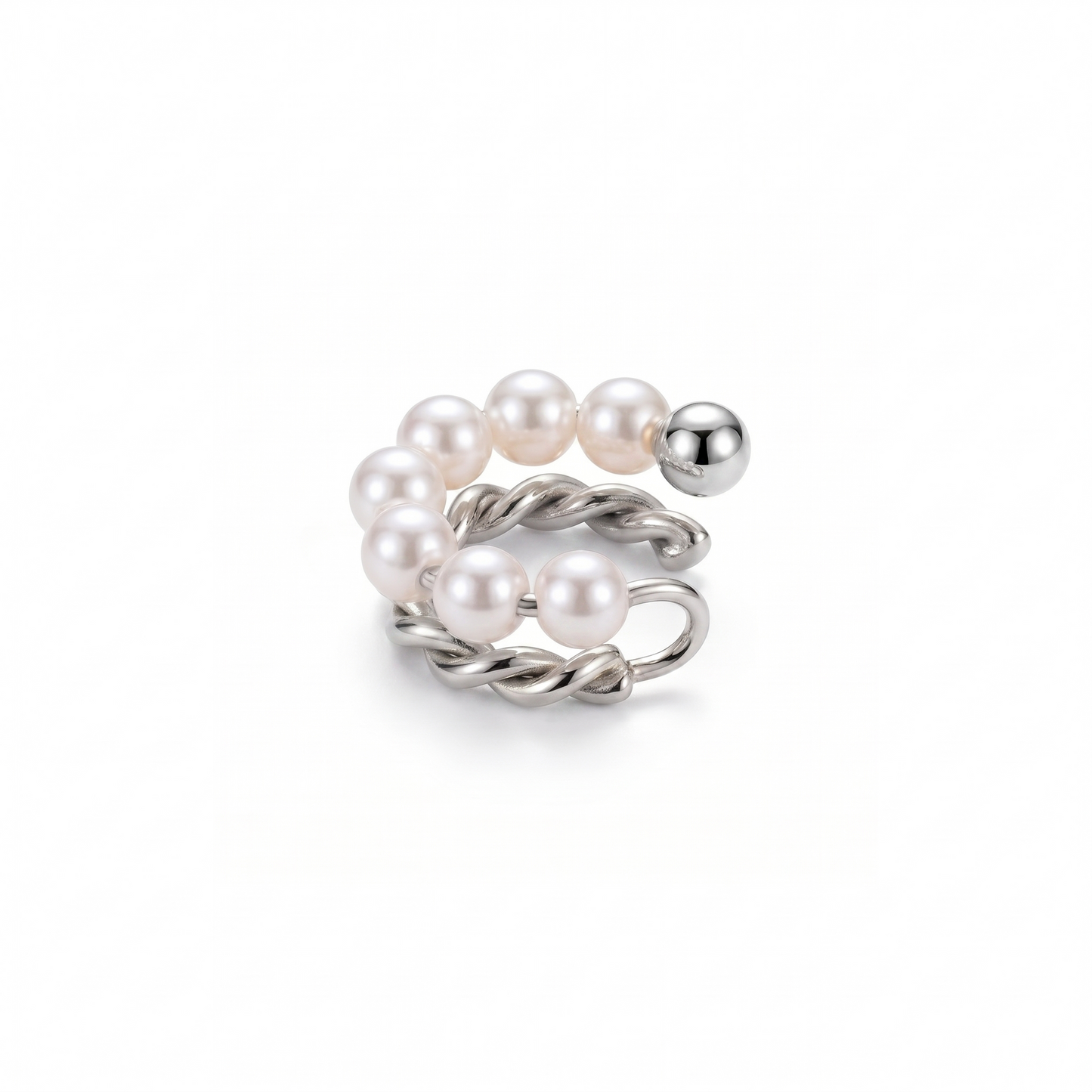 EPHY Pearl Chain Ear Cuff – Gold Minimalist No Piercing Statement Jewelry | Ash Mollie Studio - ASH MOLLIE STUDIO