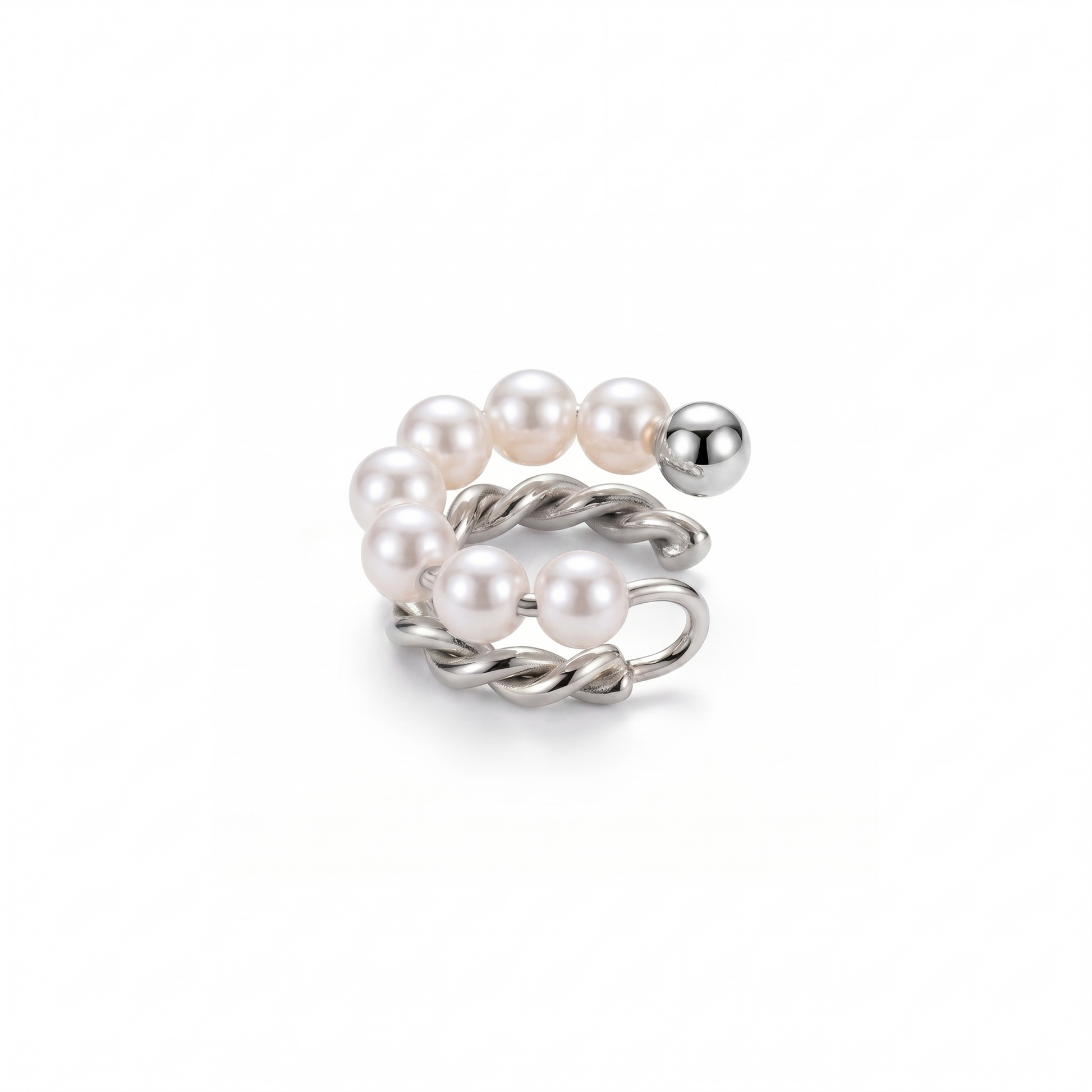 EPHY Pearl Chain Ear Cuff – Gold Minimalist No Piercing Statement Jewelry | Ash Mollie Studio - ASH MOLLIE STUDIO