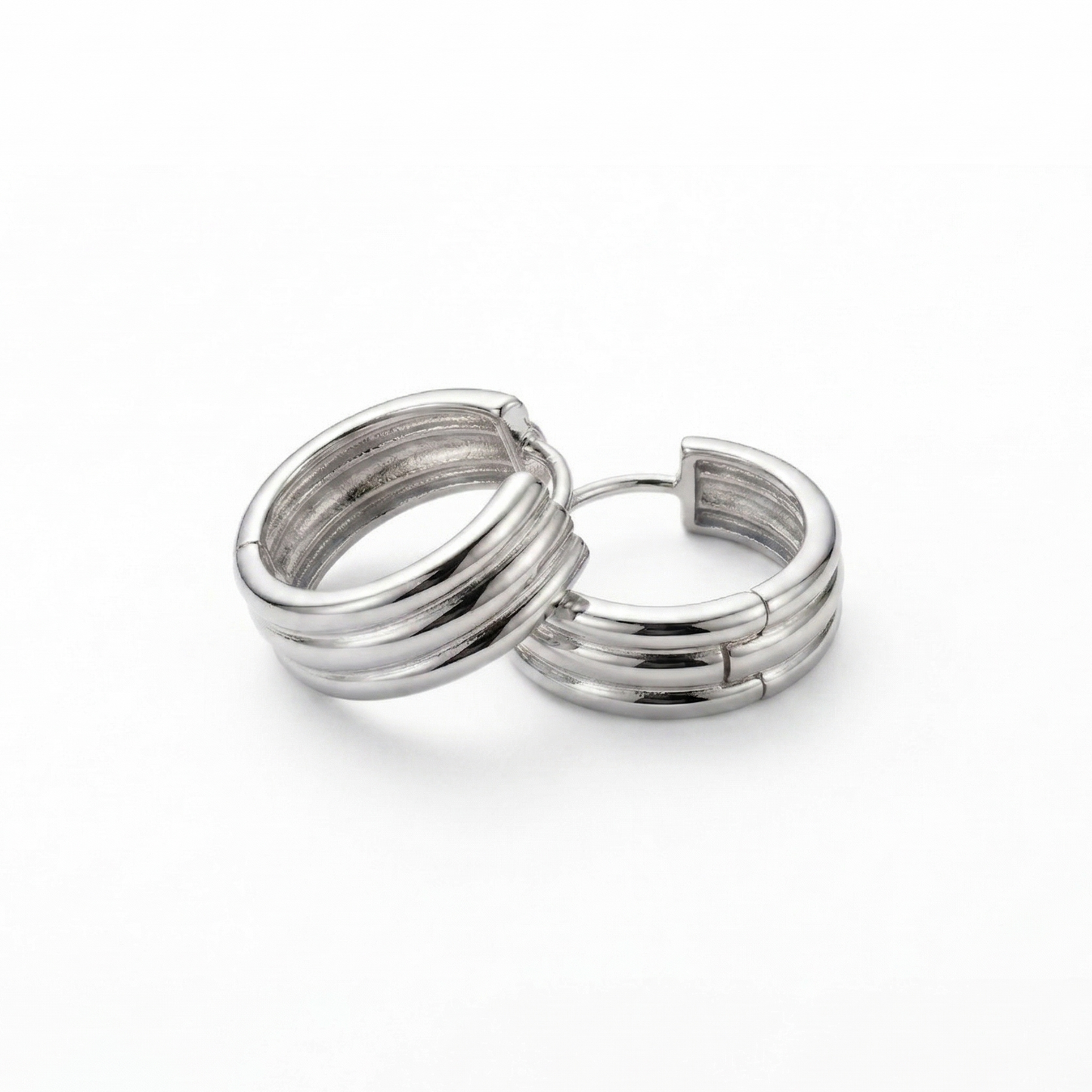 EPONA Small Gold Hoop Earrings – Ribbed Texture Minimalist Hoops | Ash Mollie Studio - ASH MOLLIE STUDIO