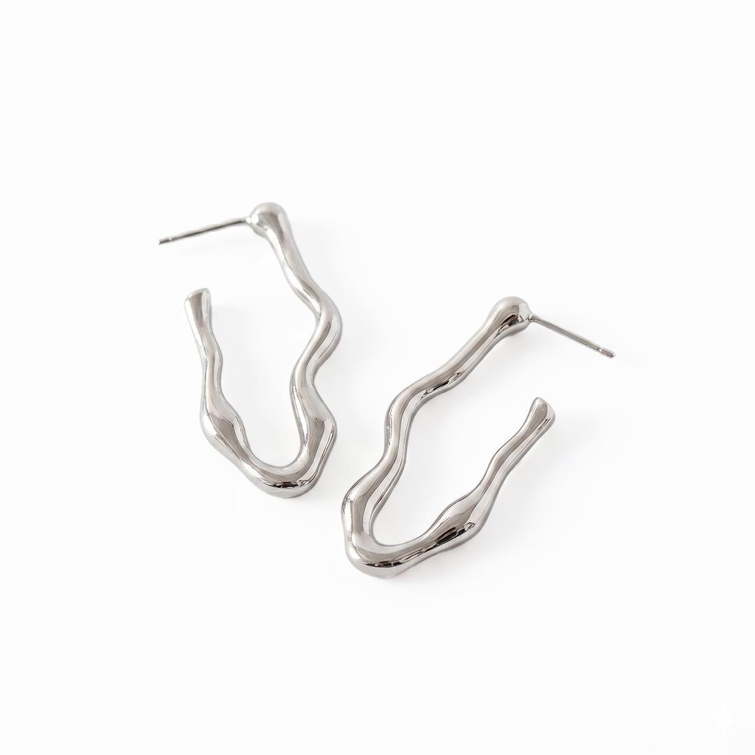 ANTHENA Long Asymmetric Irregular Earrings - ASH MOLLIE STUDIO