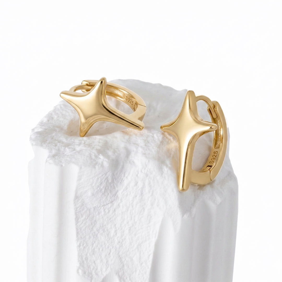ALA Starburst Gold Earrings – Sparkle Statement Minimalist Jewelry | Ash Mollie Studio - ASH MOLLIE STUDIO