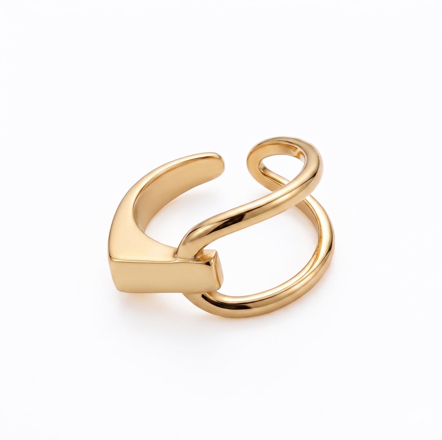 DANA Gold Statement Ring for Women – Minimalist Sculptural Adjustable Open Ring | Ash Mollie Studio - ASH MOLLIE STUDIO