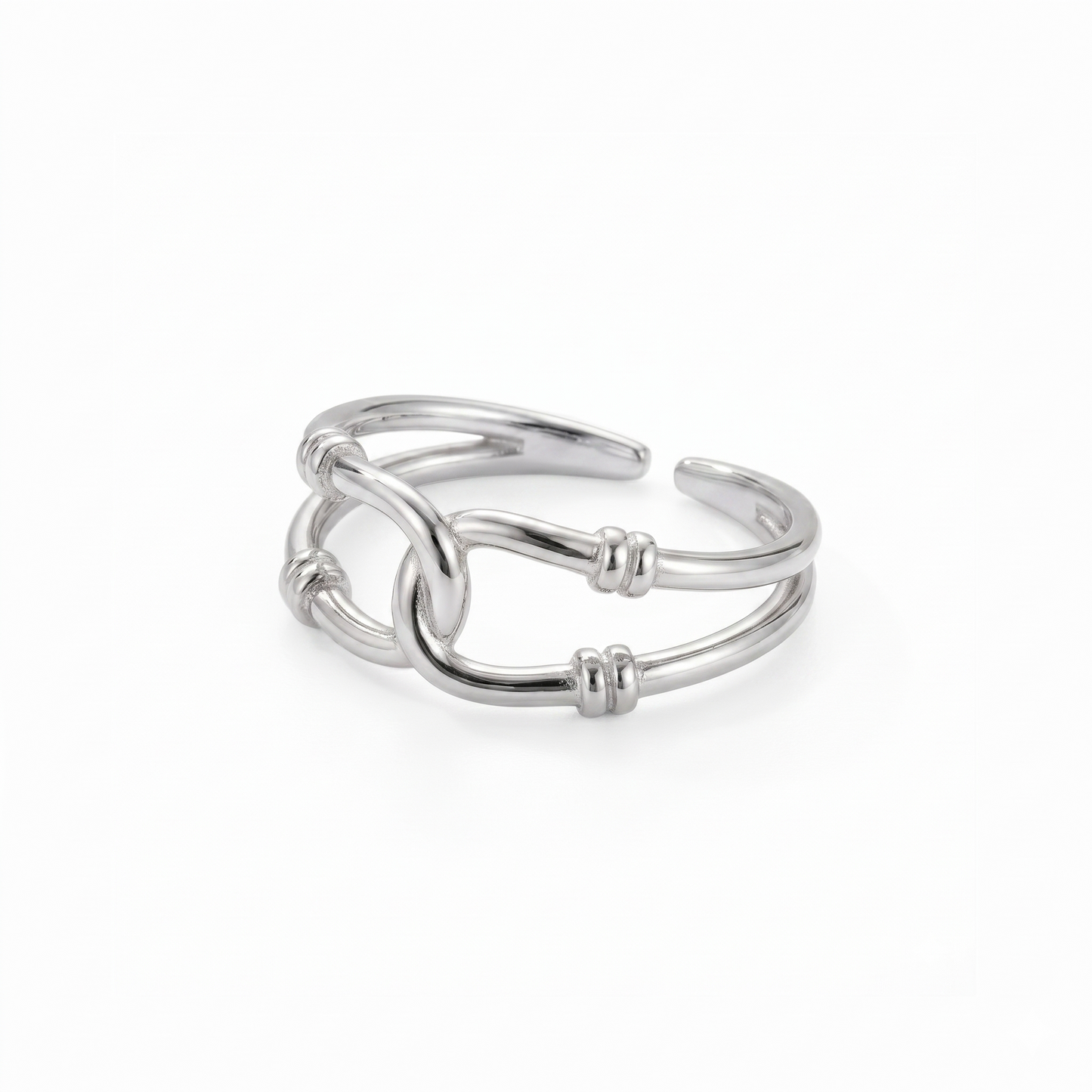 FAHRA Gold Chain Link Ring for Women – Interlocking Minimalist Statement Ring | Ash Mollie Studio - ASH MOLLIE STUDIO