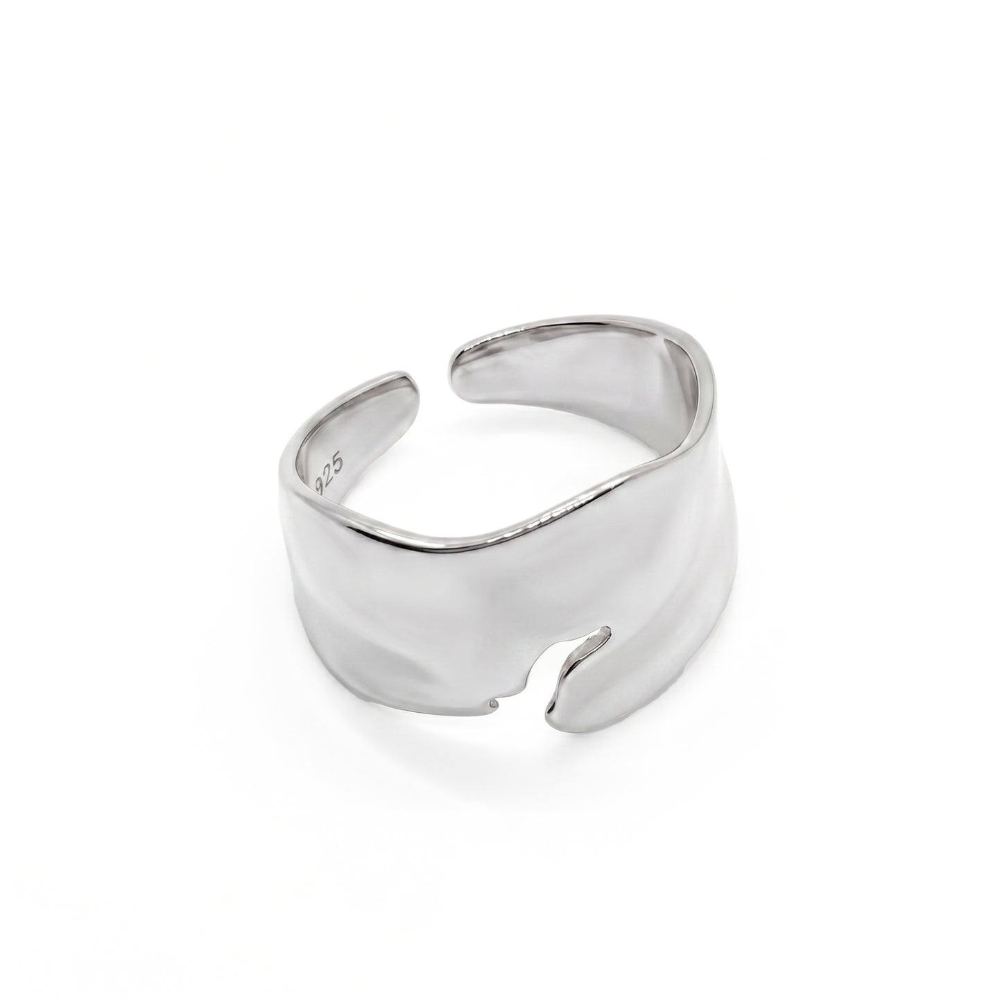 ALYS Gold Cracked Texture Ring for Women – Minimalist Sculptural Statement Adjustable Open Ring | Ash Mollie Studio - ASH MOLLIE STUDIO