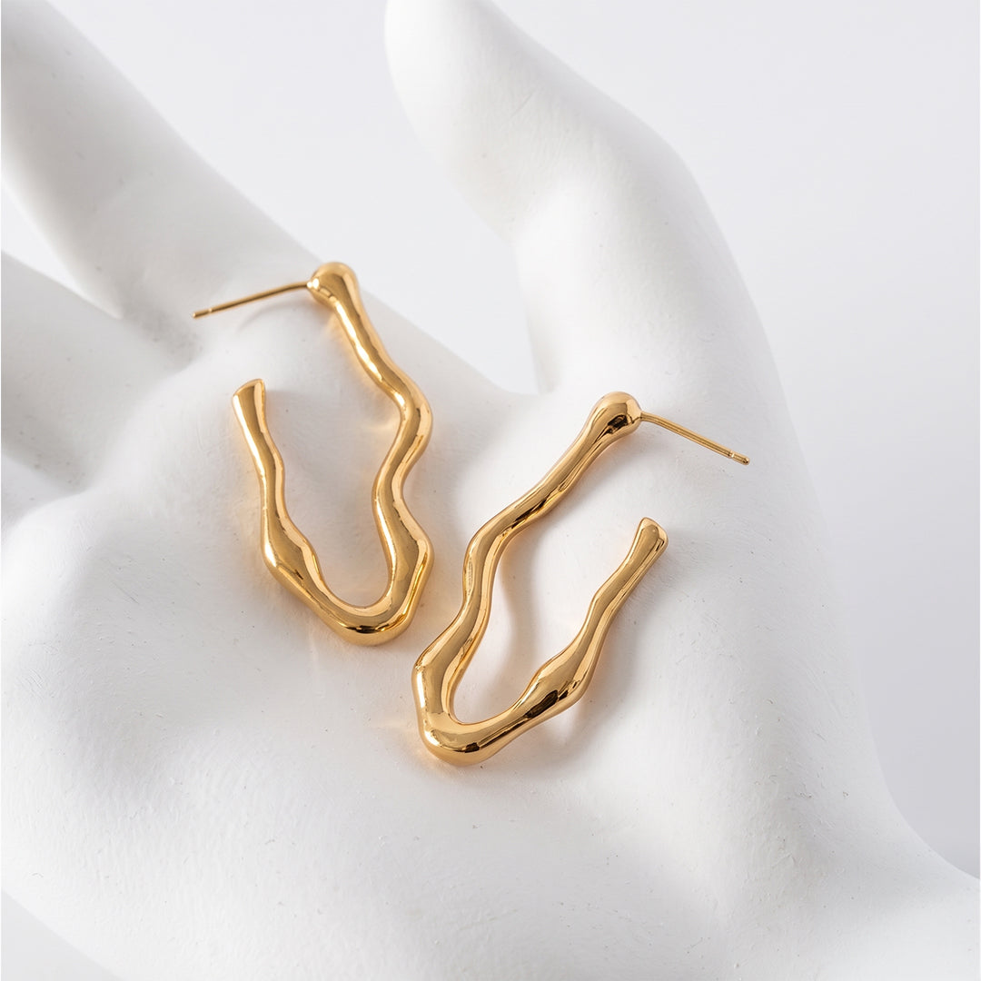 ANTHENA Long Asymmetric Irregular Earrings - ASH MOLLIE STUDIO