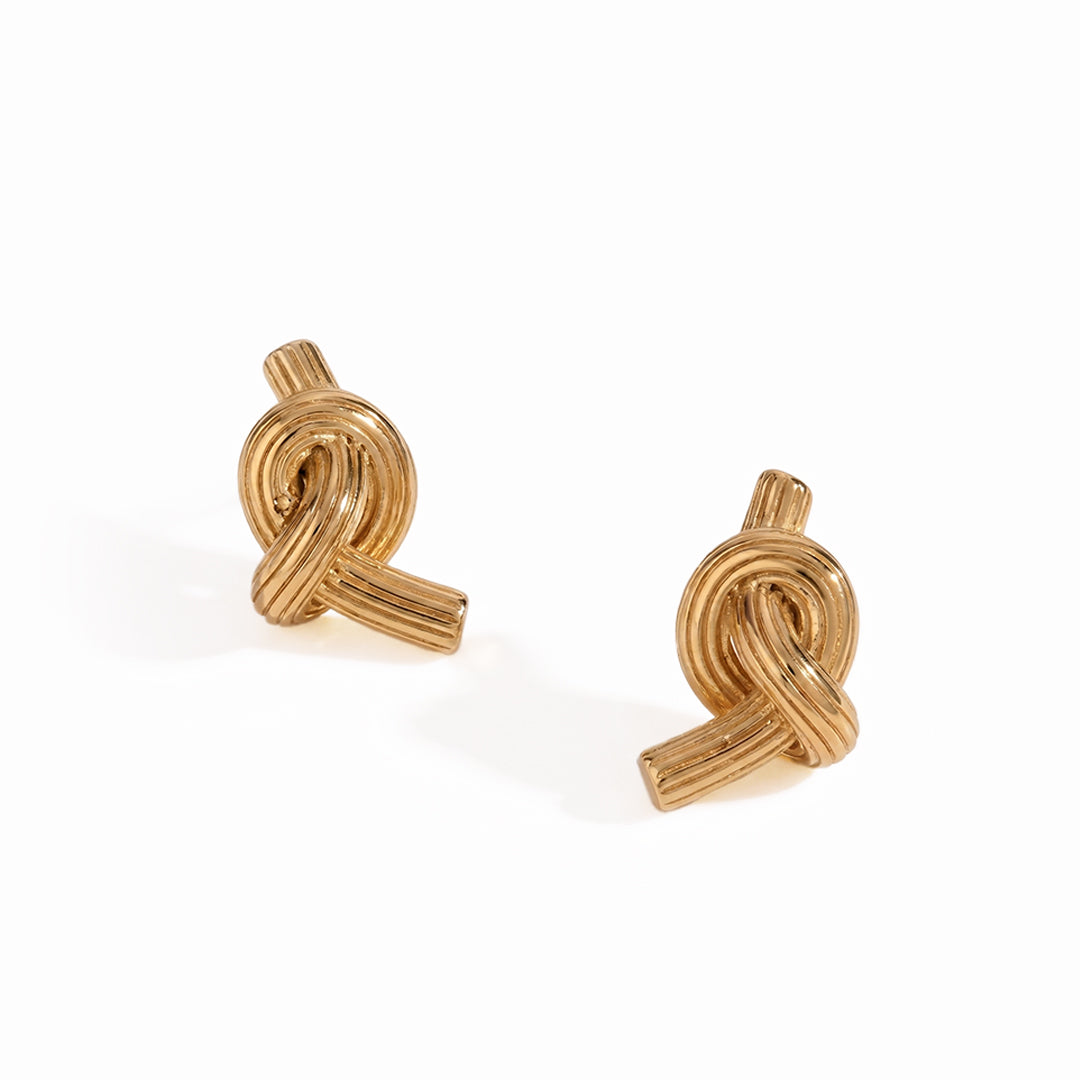 LUCREZIA Gold Knot Stud Earrings for Women – Minimalist Dainty Love Knot Everyday Jewelry | Ash Mollie Studio - ASH MOLLIE STUDIO