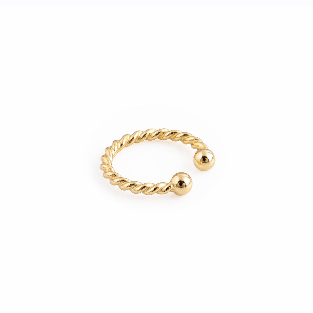 NINI Braided Gold Ear Cuff – Twisted Minimalist Statement Ear Cuff | Ash Mollie Studio - ASH MOLLIE STUDIO