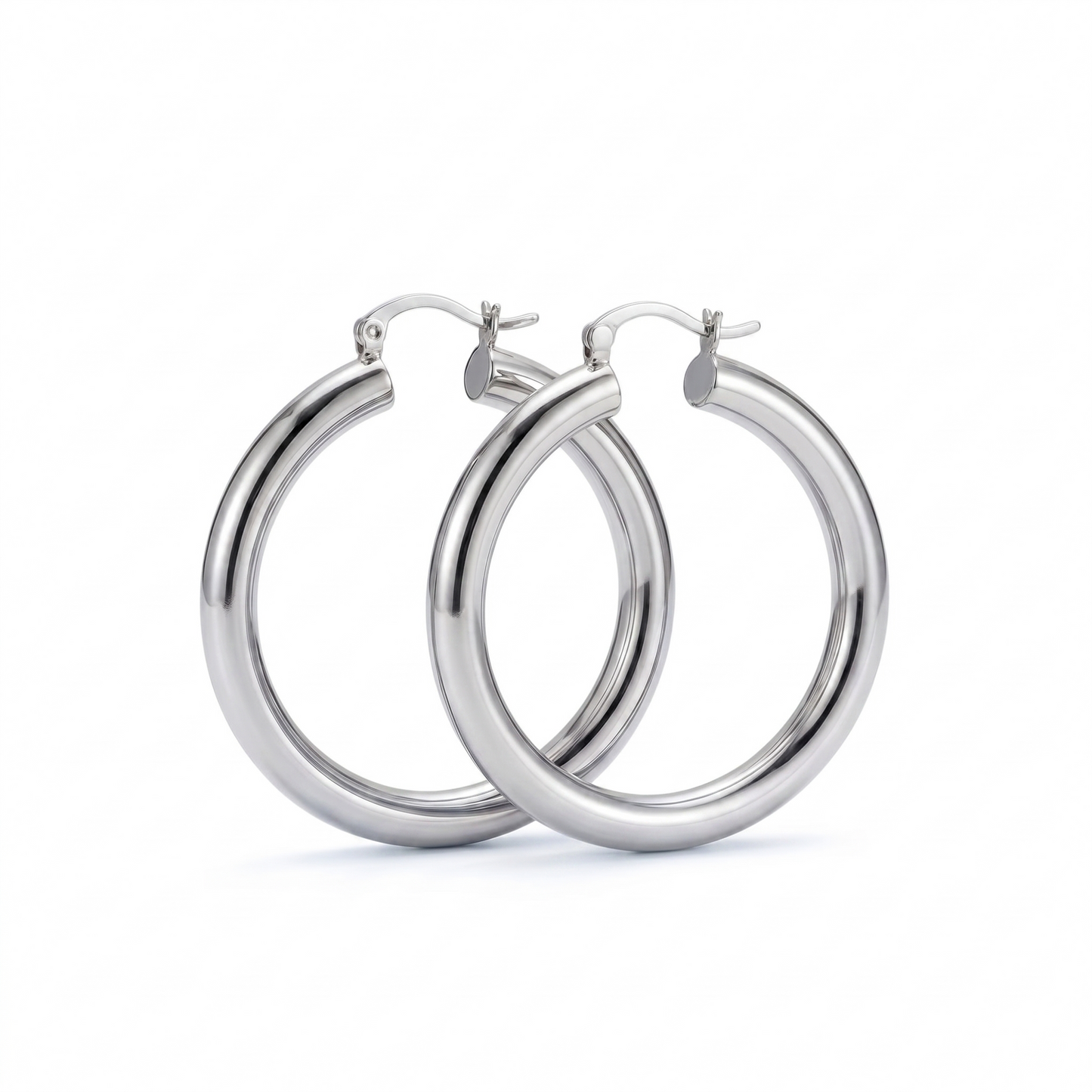 sterling silver chunky silver hoop earrings statement jewelry