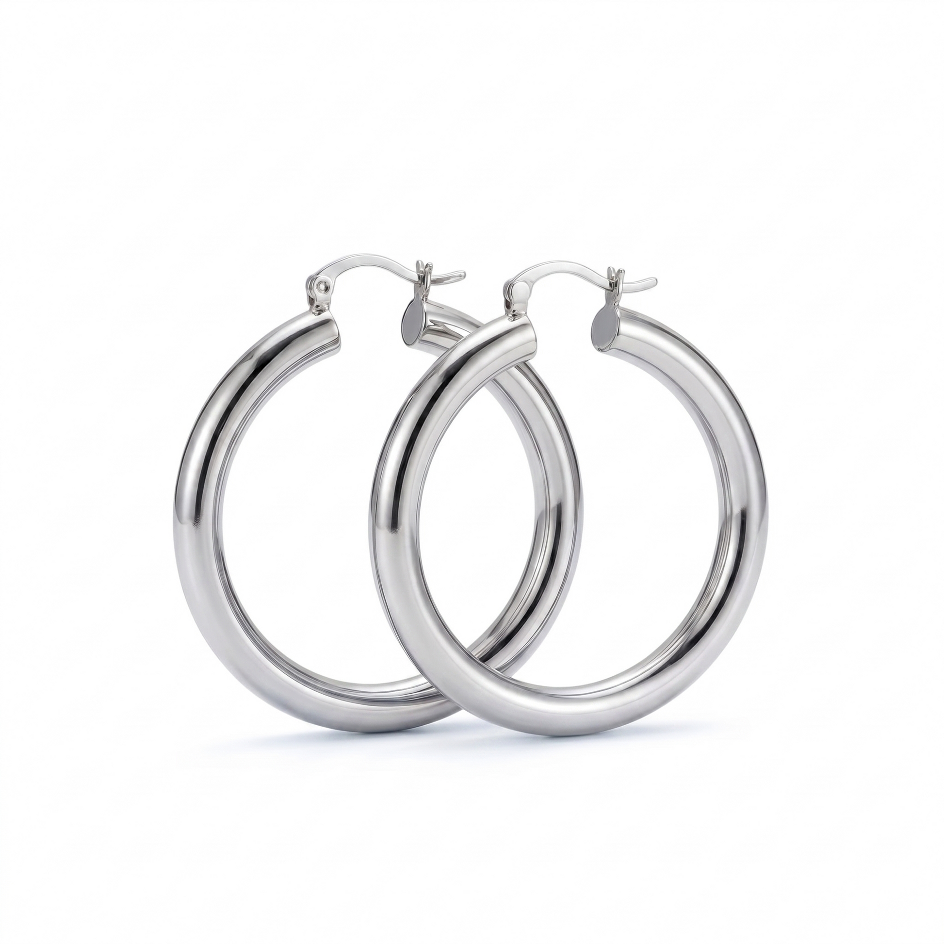 sterling silver chunky silver hoop earrings statement jewelry