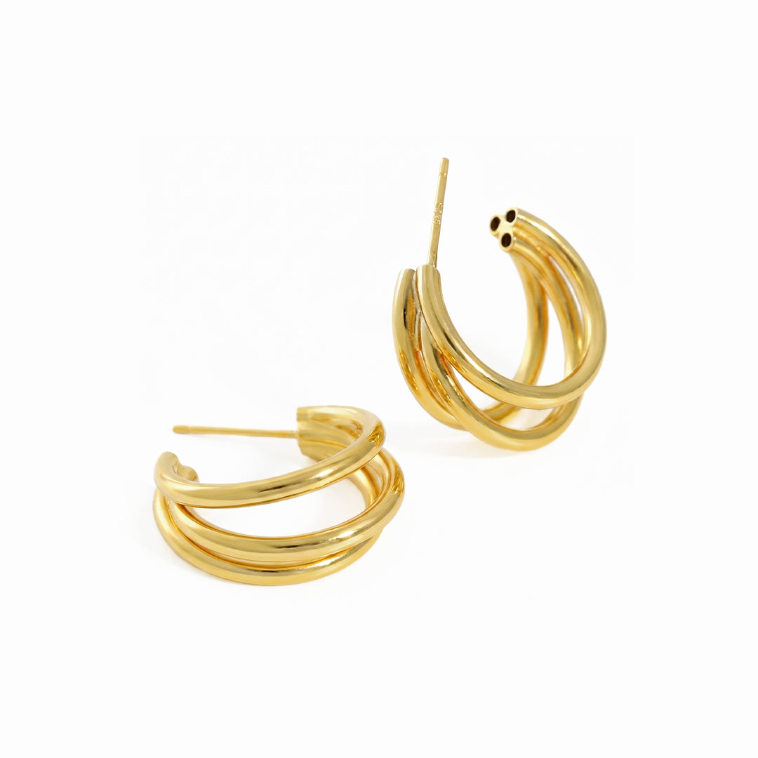 ANCIA Triple Hoop Earrings - ASH MOLLIE STUDIO