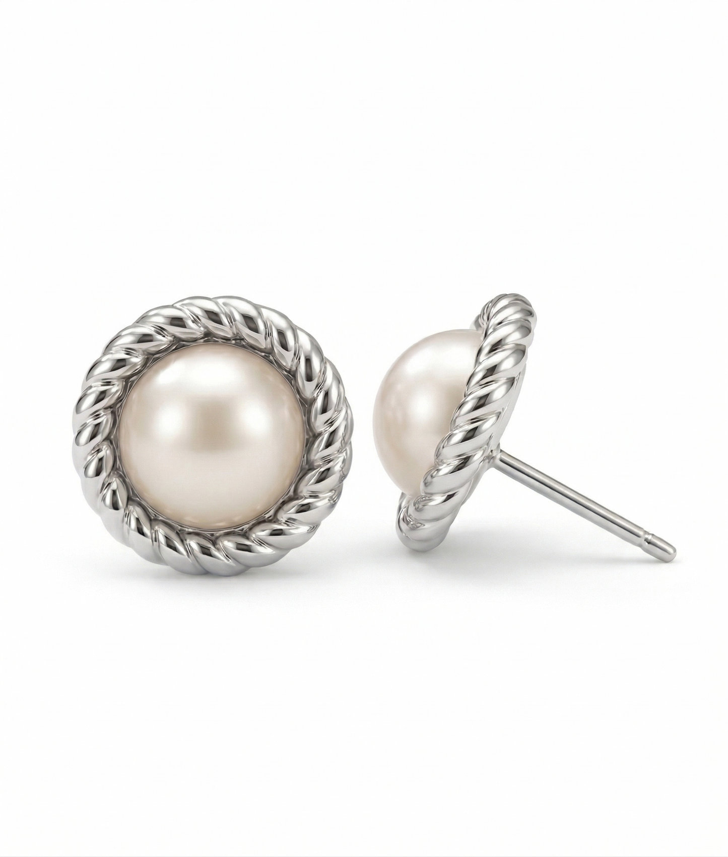 NIXI Gold Round Pearl Stud Earrings for Women – Classic Minimalist Dainty Everyday Jewelry | Ash Mollie Studio - ASH MOLLIE STUDIO