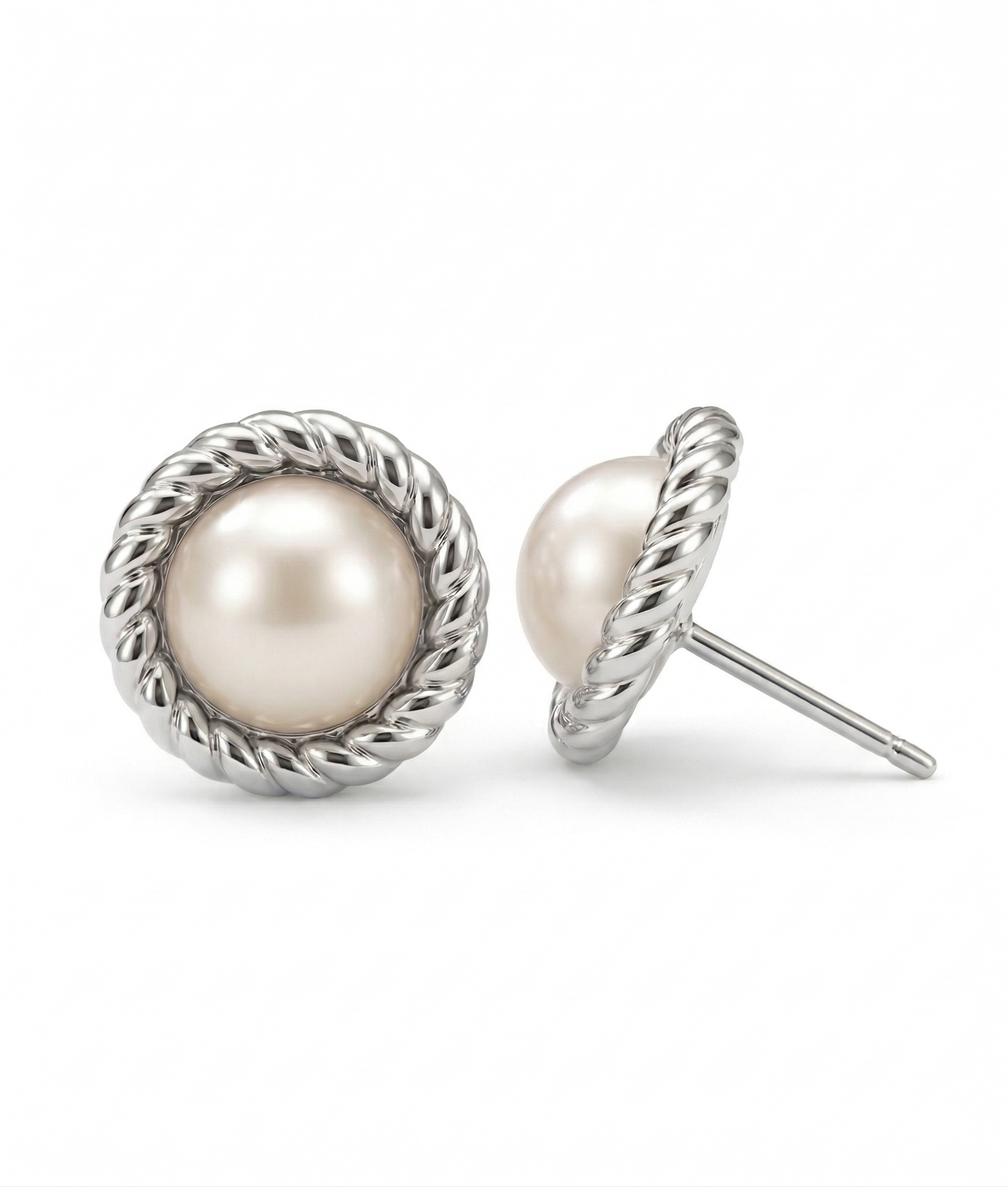 NIXI Gold Round Pearl Stud Earrings for Women – Classic Minimalist Dainty Everyday Jewelry | Ash Mollie Studio - ASH MOLLIE STUDIO