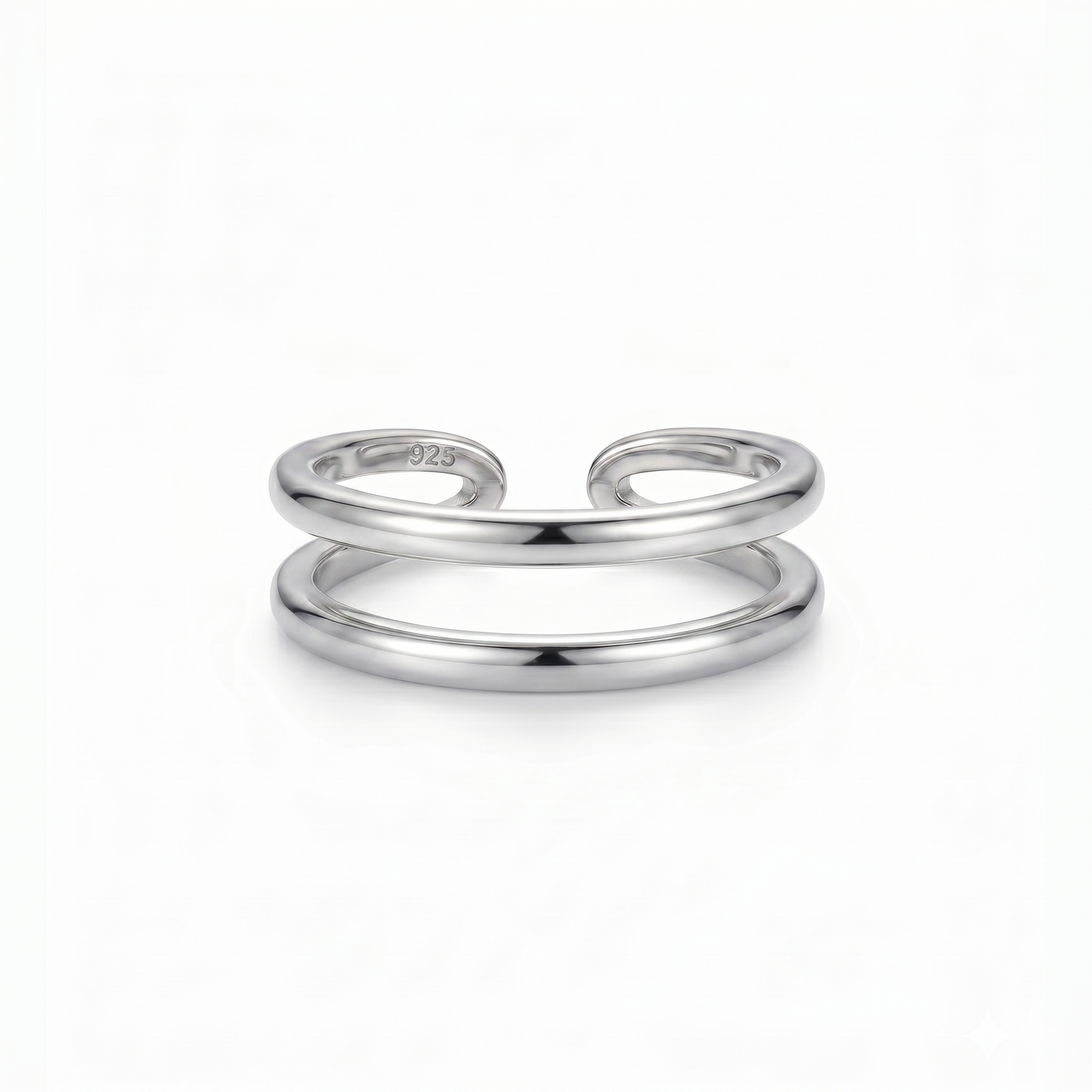 ISABEL Gold Double Band Ring for Women – Minimalist Open Adjustable Stacking Statement Ring | Ash Mollie Studio - ASH MOLLIE STUDIO