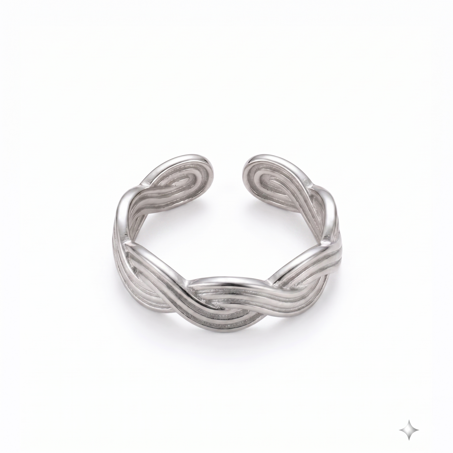 ASHA Gold Braided Ring for Women – Minimalist Adjustable Stacking Rope Band | Ash Mollie Studio - ASH MOLLIE STUDIO