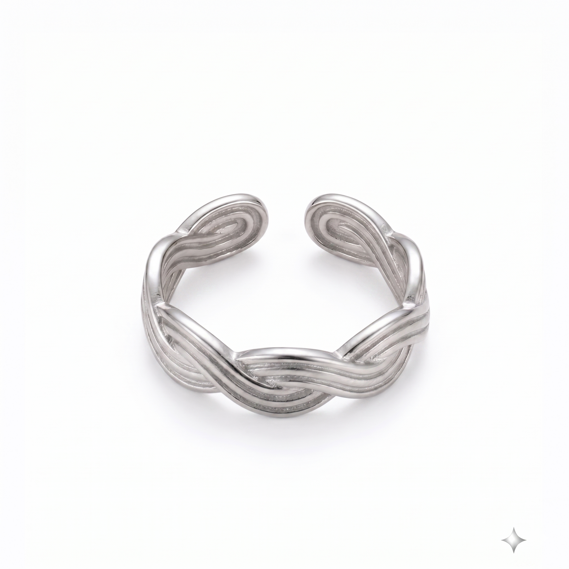 ASHA Gold Braided Ring for Women – Minimalist Adjustable Stacking Rope Band | Ash Mollie Studio - ASH MOLLIE STUDIO