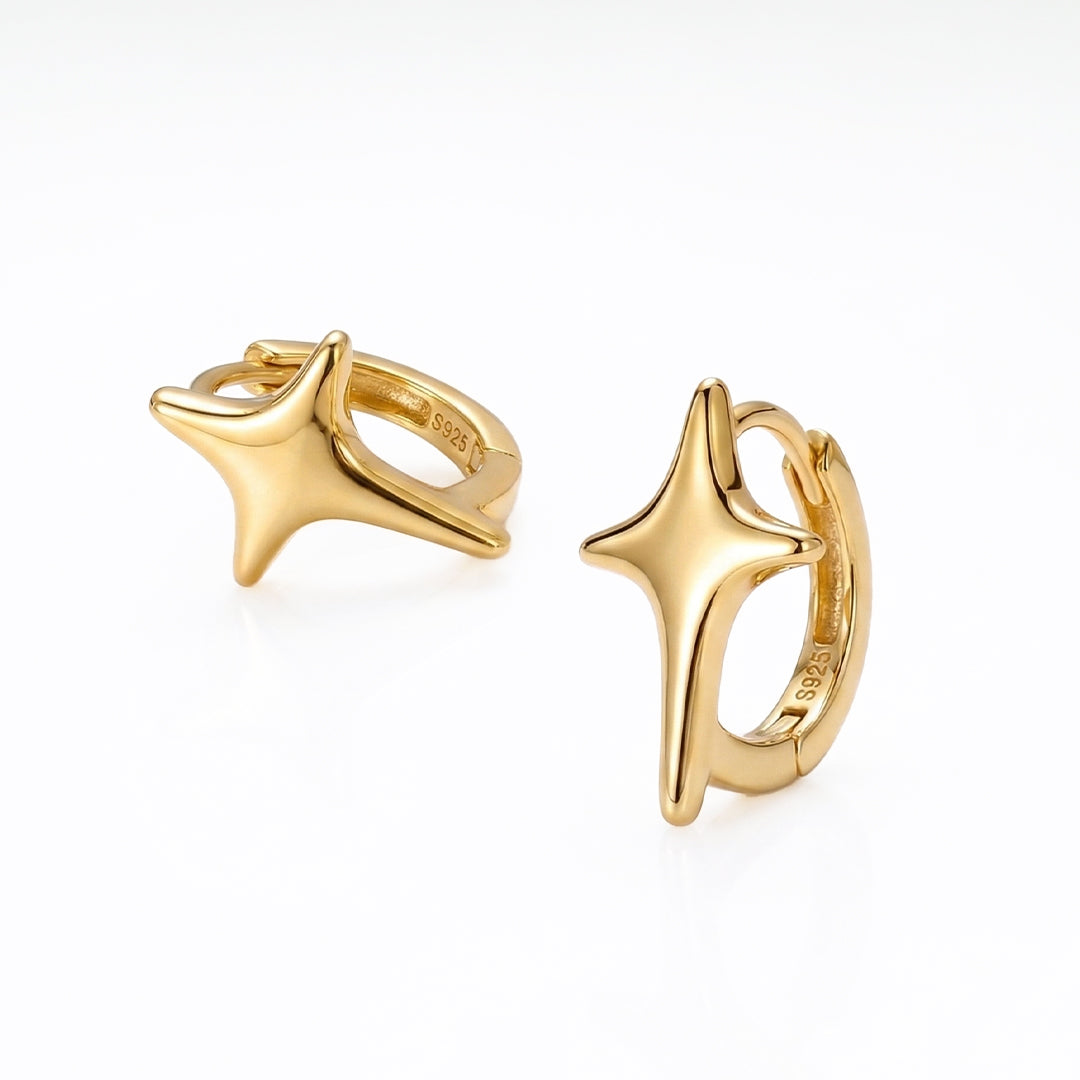 ALA Starburst Gold Earrings – Sparkle Statement Minimalist Jewelry | Ash Mollie Studio - ASH MOLLIE STUDIO