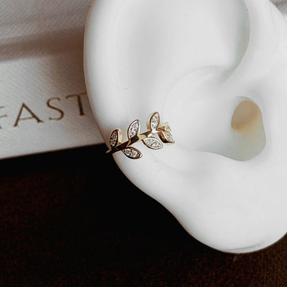 IVY Olive Leaf Ear Cuff - ASH MOLLIE STUDIO