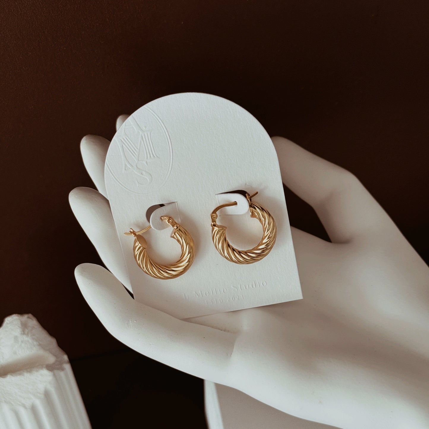 THALIA French Twisted Hoop Earrings - ASH MOLLIE STUDIO