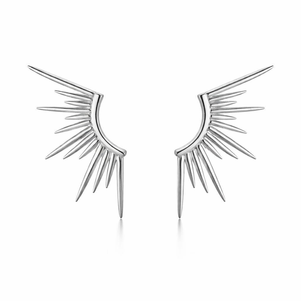VERONICA Spark Gold Sunburst Stud Earrings for Women – Minimalist Radiant Spike Sculptural Statement Jewelry | Ash Mollie Studio - ASH MOLLIE STUDIO