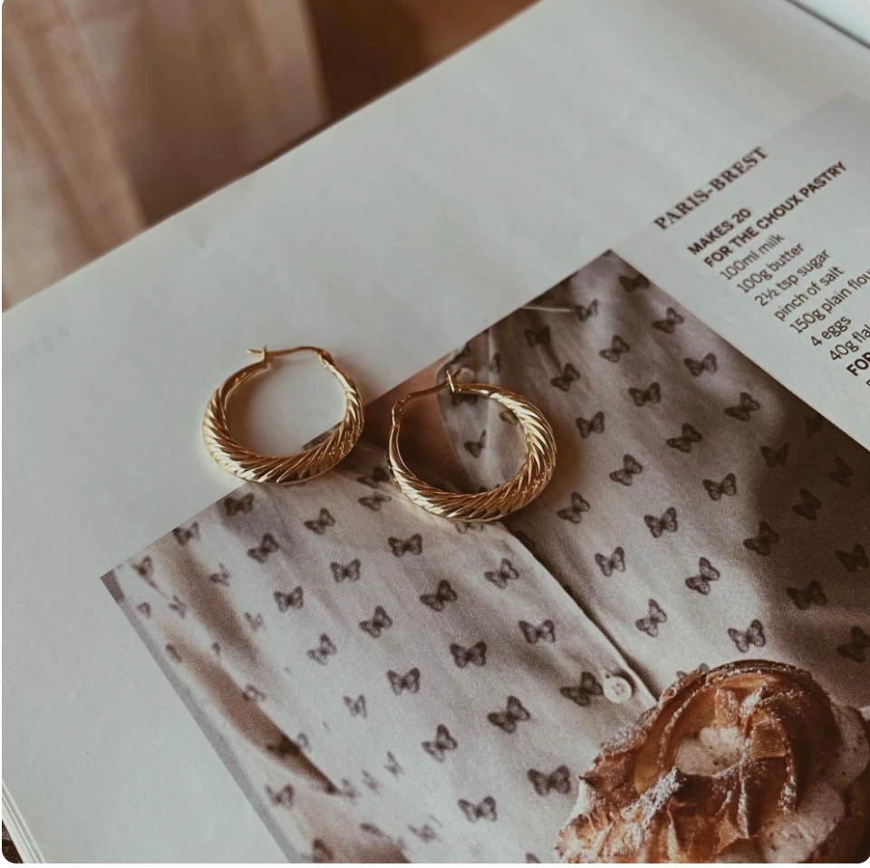 DAENERYS Braided Gold Hoop Earrings – Vintage French Twist Hoop Earrings | Ash Mollie Studio - ASH MOLLIE STUDIO