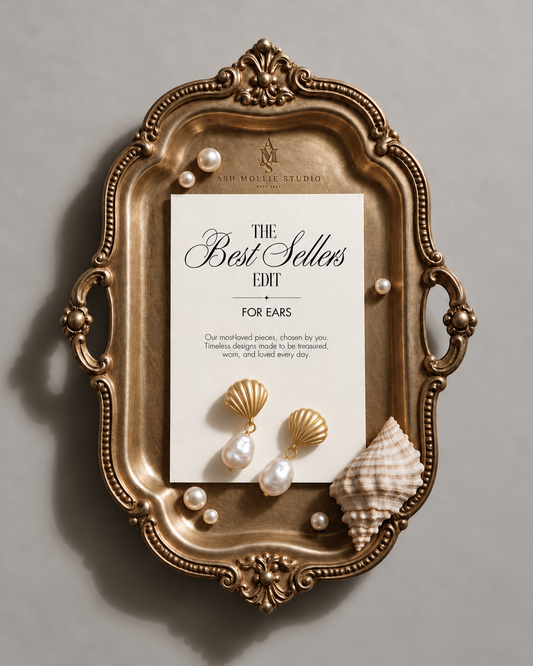 Taheia seashell pearl earrings - ASH MOLLIE STUDIO