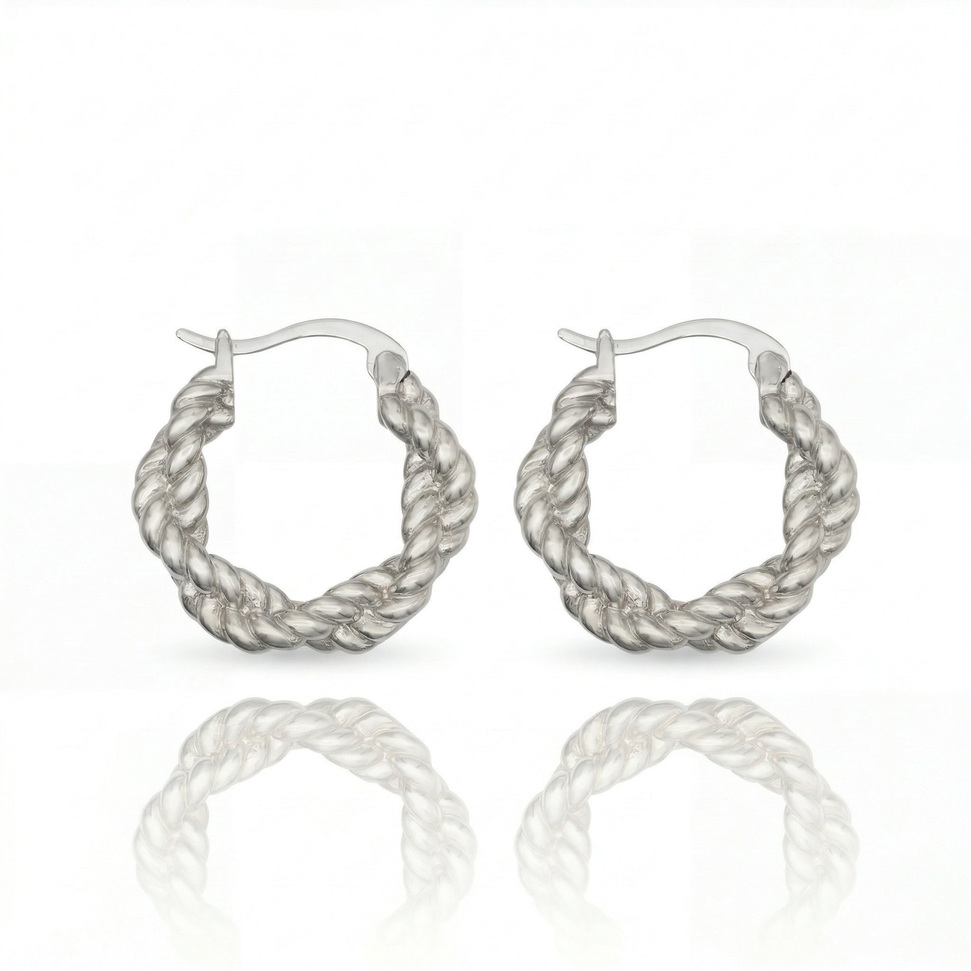 BRIENNE Braided Gold Hoop Earrings – Twisted Minimalist Statement Hoops | Ash Mollie Studio - ASH MOLLIE STUDIO
