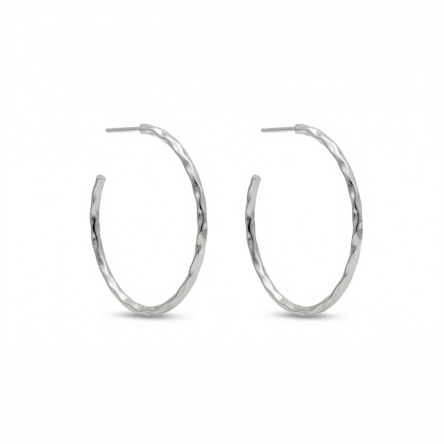 CICILY Chunky Gold Hammered Hoop Earrings – Classic Statement Everyday Hoops | Ash Mollie Studio - ASH MOLLIE STUDIO