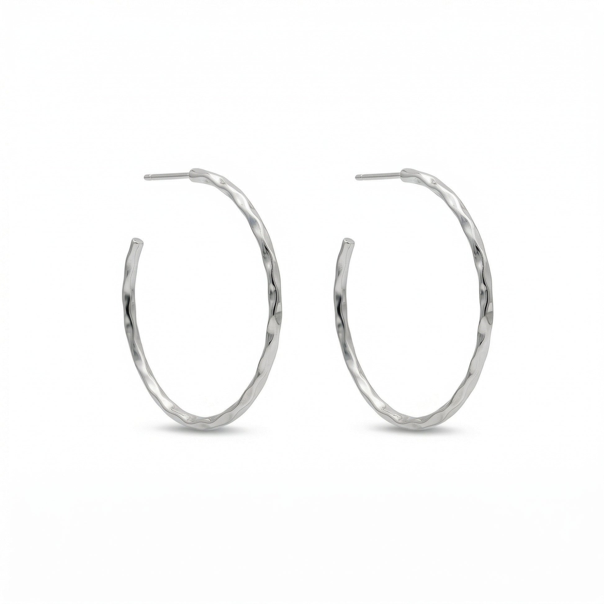 CICILY Chunky Gold Hammered Hoop Earrings – Classic Statement Everyday Hoops | Ash Mollie Studio - ASH MOLLIE STUDIO